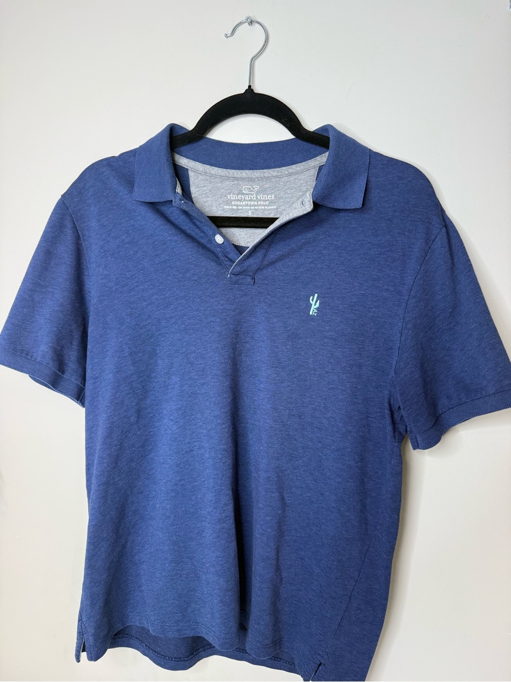 Vineyard Vines Edgartown Polo Shirt Blue Heather Small Stretch Preppy
